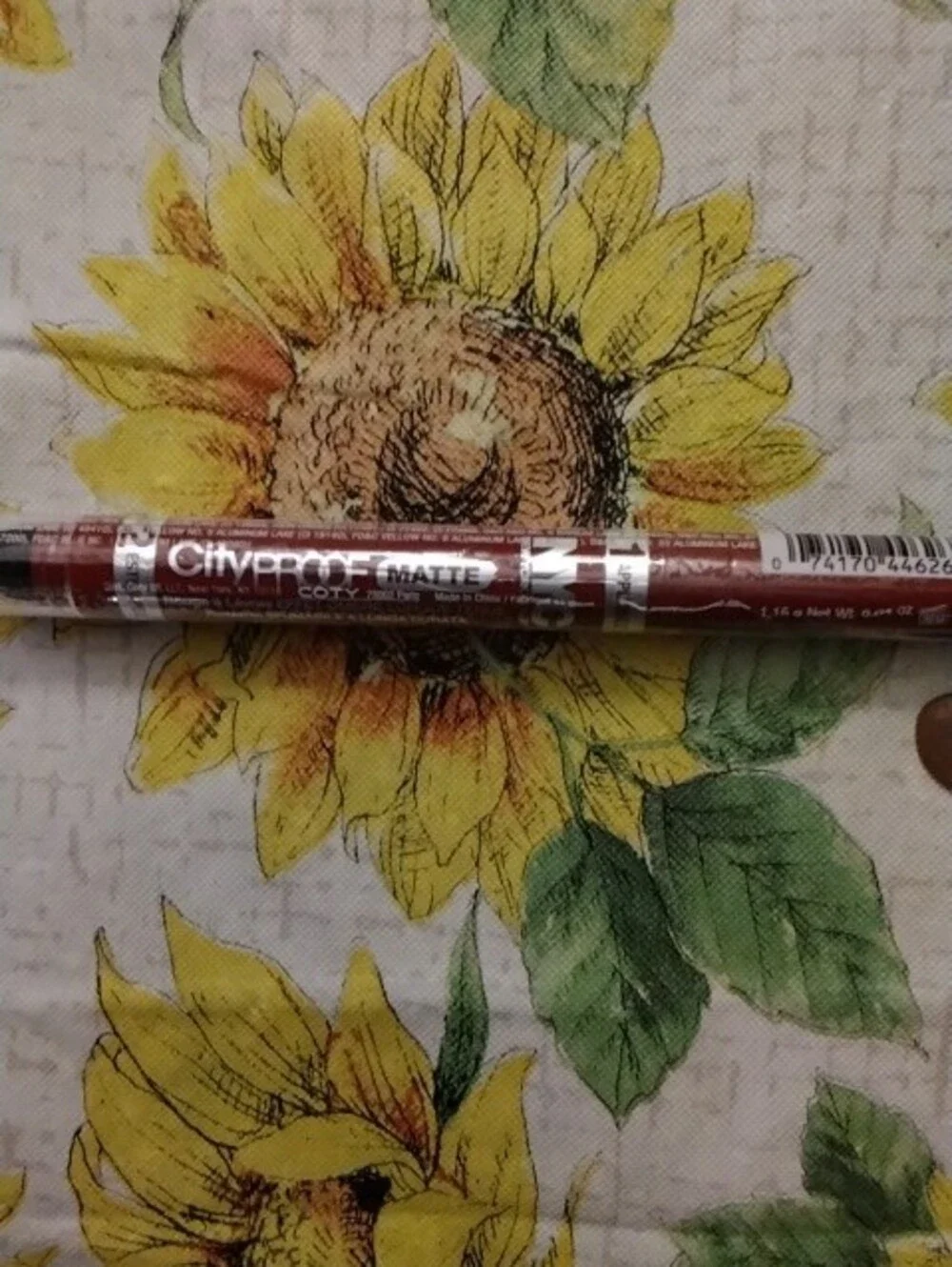 City Color Curtain Panel with Yellow Sunflower Print/color Is City Cherry